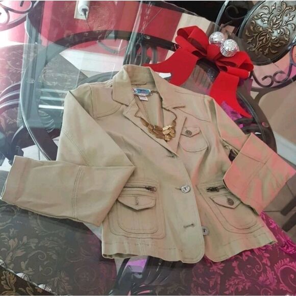 KHAKI Womens Fashion Jacket Size Small - Picture 5 of 7